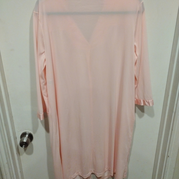 Vanity Fair Vintage Pink Button Front Nylon Bath Robe Sz L-Loungewear Housecoat - Picture 7 of 8
